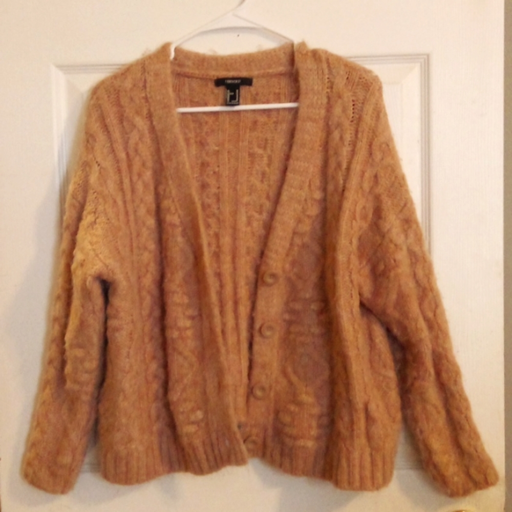 Forever 21 Beige Over sized Sweater Cardigan